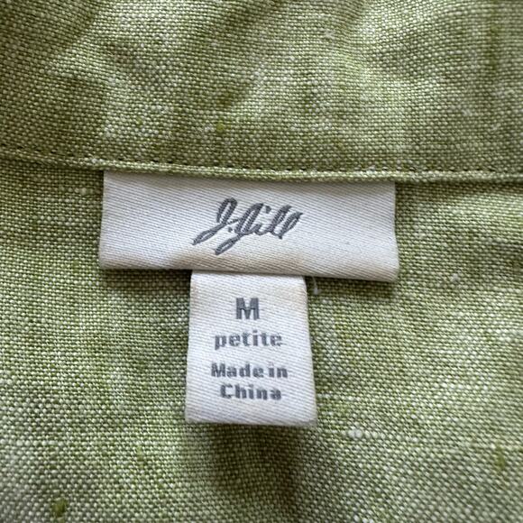 J JILL Womens Jacket MP Linen Embroidered Detail Spring Lagenlook Casual Preppy - Picture 7 of 13